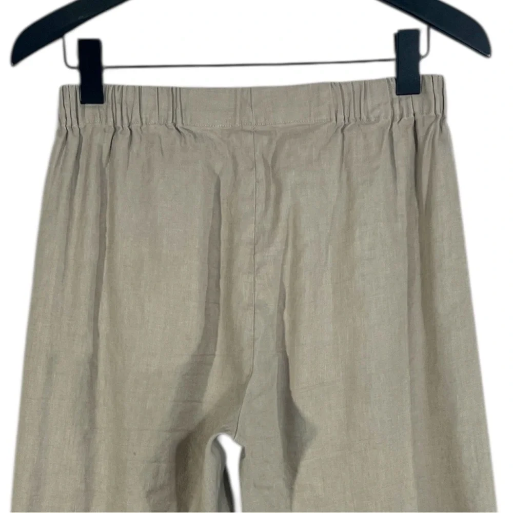 Aritzia Babaton Linen Blend Dexter Jogger Pants Cropped Ankle Pull On Beige SML